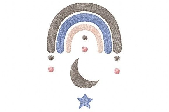 Boho Rainbow Moon with Star Embroidery Review