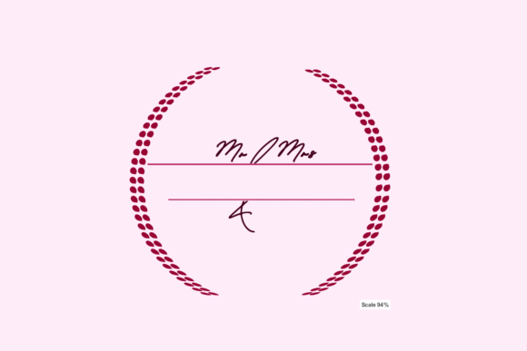 Mr Mrs Monogram Leaf Circle Wreath