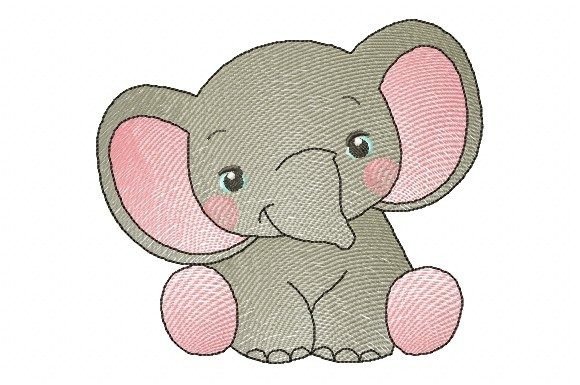 Safari Elephant: A Sweet Embroidery Design for Personalized Gifts