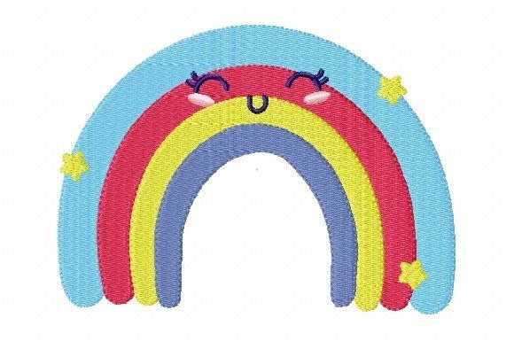 Smiley Face Boho Rainbow with Stars Embroidery Review